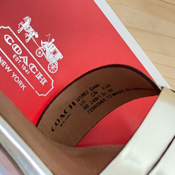 COACH Dani Metallic Platinum Mirror Heels (like new) - Picture 9 of 16